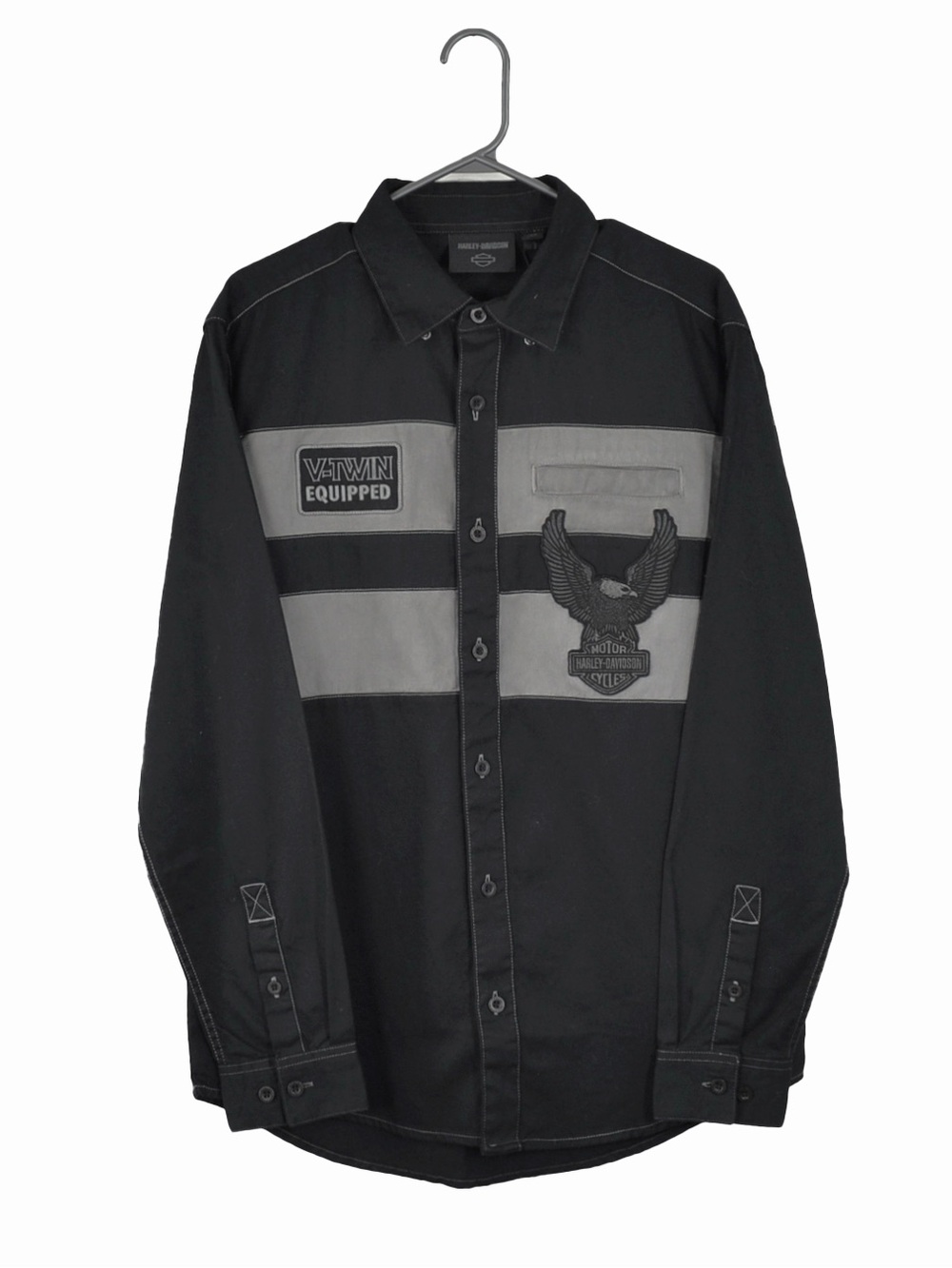 NWT Harley Davidson Iron Bond Long Sleeve Shirt Colorblock Black & Asphalt Top